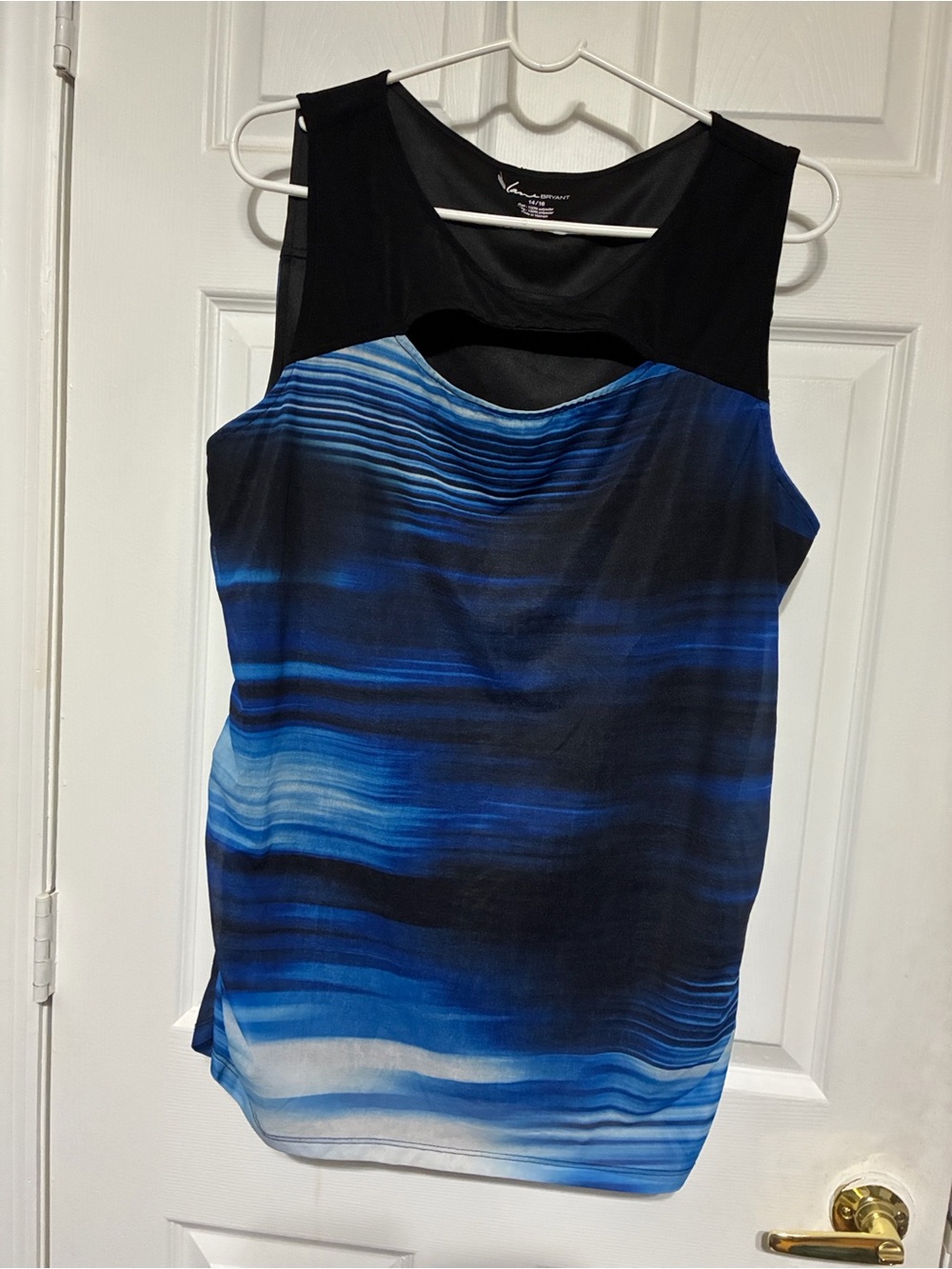Lane Bryant Blue Ombre Sleeveless Keyhole Tank